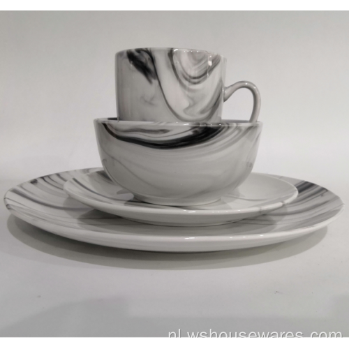 Groothandel servies marmeren plaat sets porseleinen servies